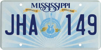 MS license plate JHA149