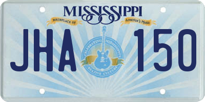 MS license plate JHA150