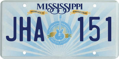 MS license plate JHA151
