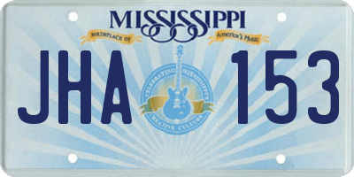 MS license plate JHA153