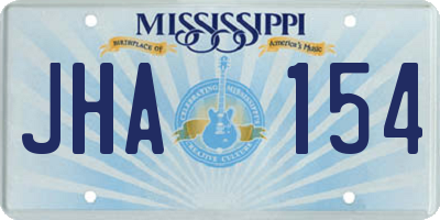 MS license plate JHA154