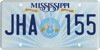 MS license plate JHA155