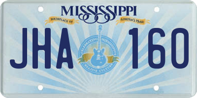 MS license plate JHA160