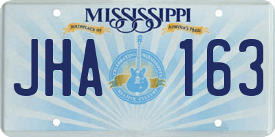 MS license plate JHA163