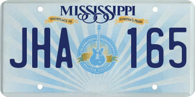 MS license plate JHA165