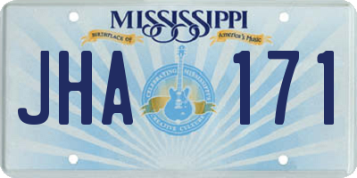 MS license plate JHA171