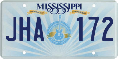 MS license plate JHA172