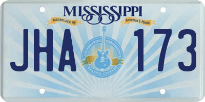 MS license plate JHA173