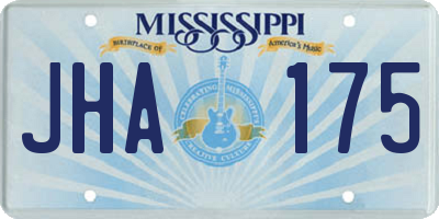 MS license plate JHA175