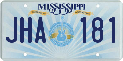 MS license plate JHA181