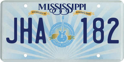 MS license plate JHA182