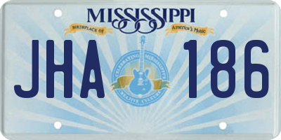 MS license plate JHA186