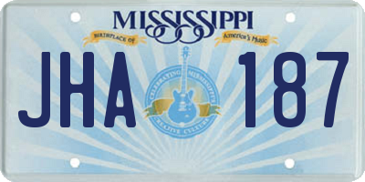 MS license plate JHA187
