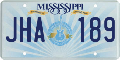 MS license plate JHA189