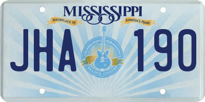 MS license plate JHA190
