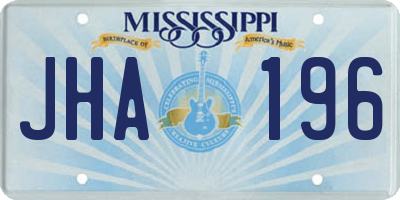MS license plate JHA196