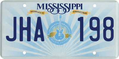 MS license plate JHA198