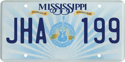MS license plate JHA199