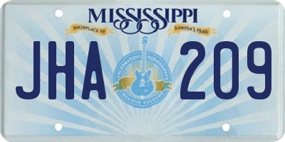 MS license plate JHA209
