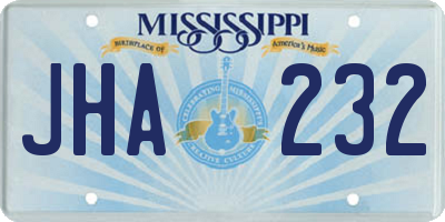 MS license plate JHA232
