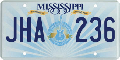 MS license plate JHA236