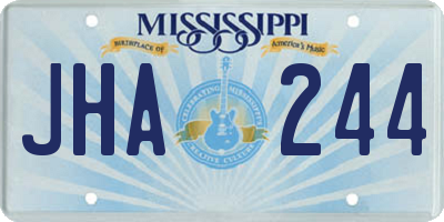 MS license plate JHA244