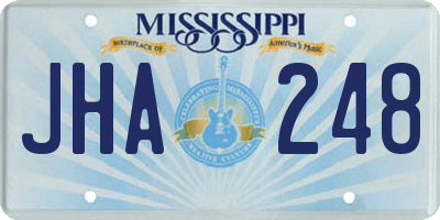 MS license plate JHA248