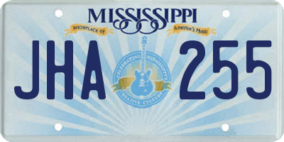 MS license plate JHA255