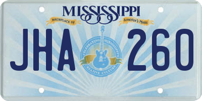 MS license plate JHA260