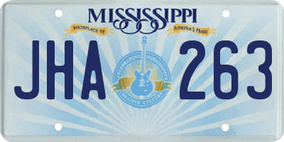 MS license plate JHA263