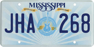MS license plate JHA268