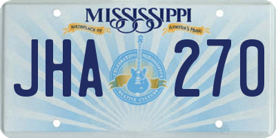MS license plate JHA270