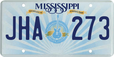 MS license plate JHA273