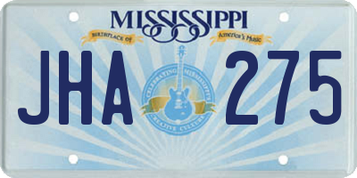 MS license plate JHA275