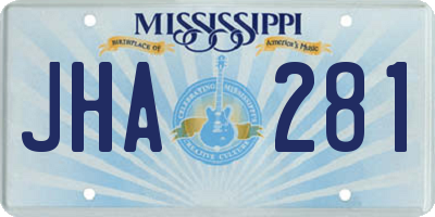MS license plate JHA281