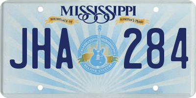 MS license plate JHA284
