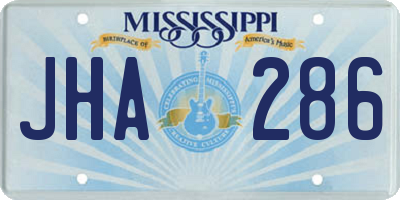 MS license plate JHA286