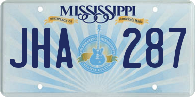 MS license plate JHA287