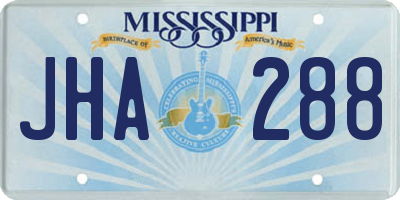 MS license plate JHA288