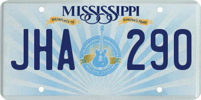 MS license plate JHA290