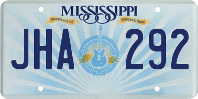 MS license plate JHA292