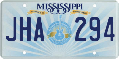 MS license plate JHA294