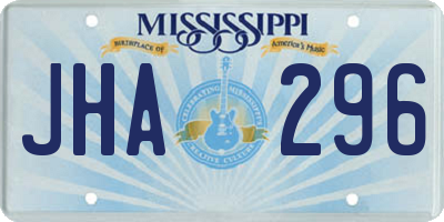 MS license plate JHA296