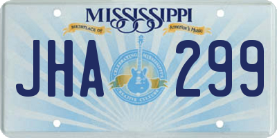 MS license plate JHA299