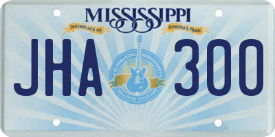 MS license plate JHA300