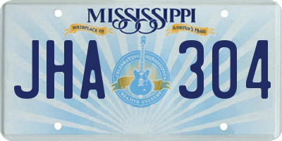 MS license plate JHA304