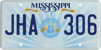 MS license plate JHA306