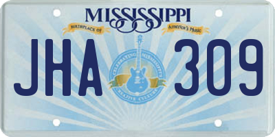 MS license plate JHA309