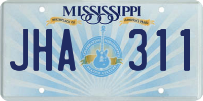 MS license plate JHA311