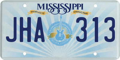 MS license plate JHA313